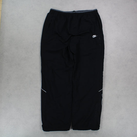 RARE 00s Baggy Nike Trackpants Black - (XL)