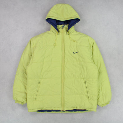 RARE 1990s Vintage Nike Puffer Jacket Yellow - (XL)