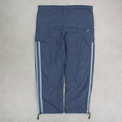 RARE 00s Baggy Nike Trackpants Blue - (XL)