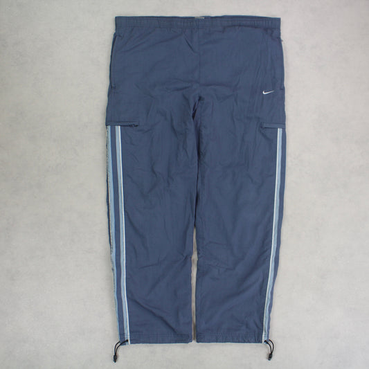 RARE 00s Baggy Nike Trackpants Blue - (XL)