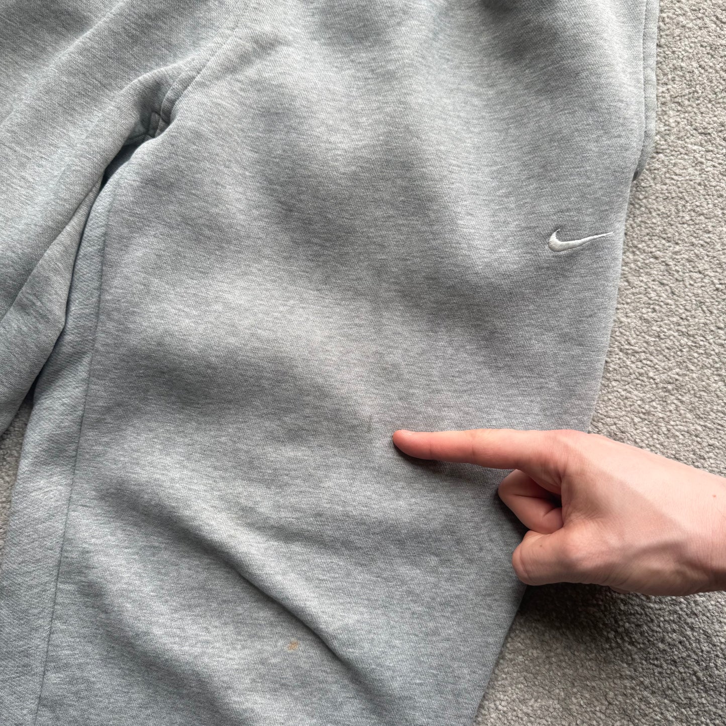 RARE 2000s Wide Leg Nike Joggers Grey - (M)