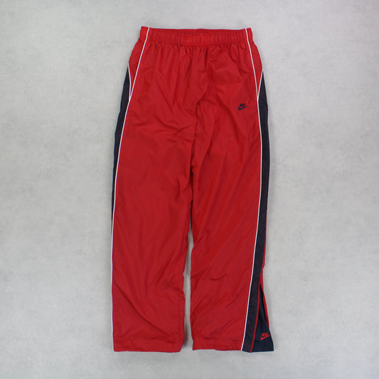 RARE 00s Nike Baggy Trackpants Red - (M)