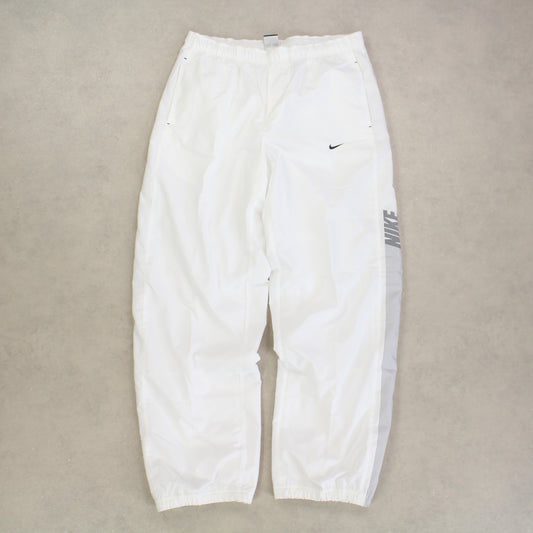 RARE 2000s Baggy Nike Trackpants White - (L)