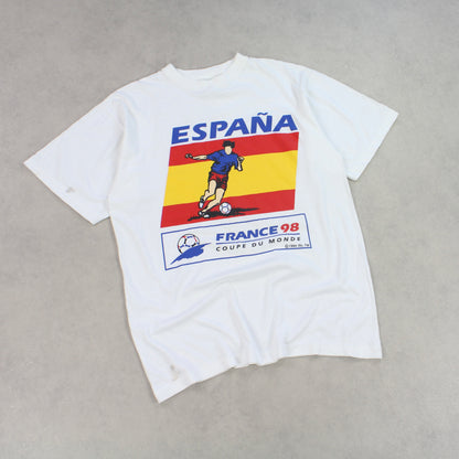 RARE 1998 Spain World Cup T-Shirt White - (M)