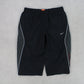 RARE 00s Nike Track 3/4 Shorts Black - (L)