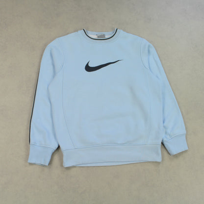 RARE 00s Nike Swoosh Sweatshirt Blue - (XS)