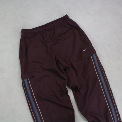RARE 2000s Nike Trackpants Burgundy - (S)