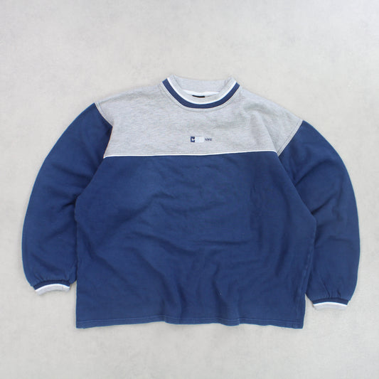 RARE Vintage 90s Nike Sweatshirt Navy - (S)