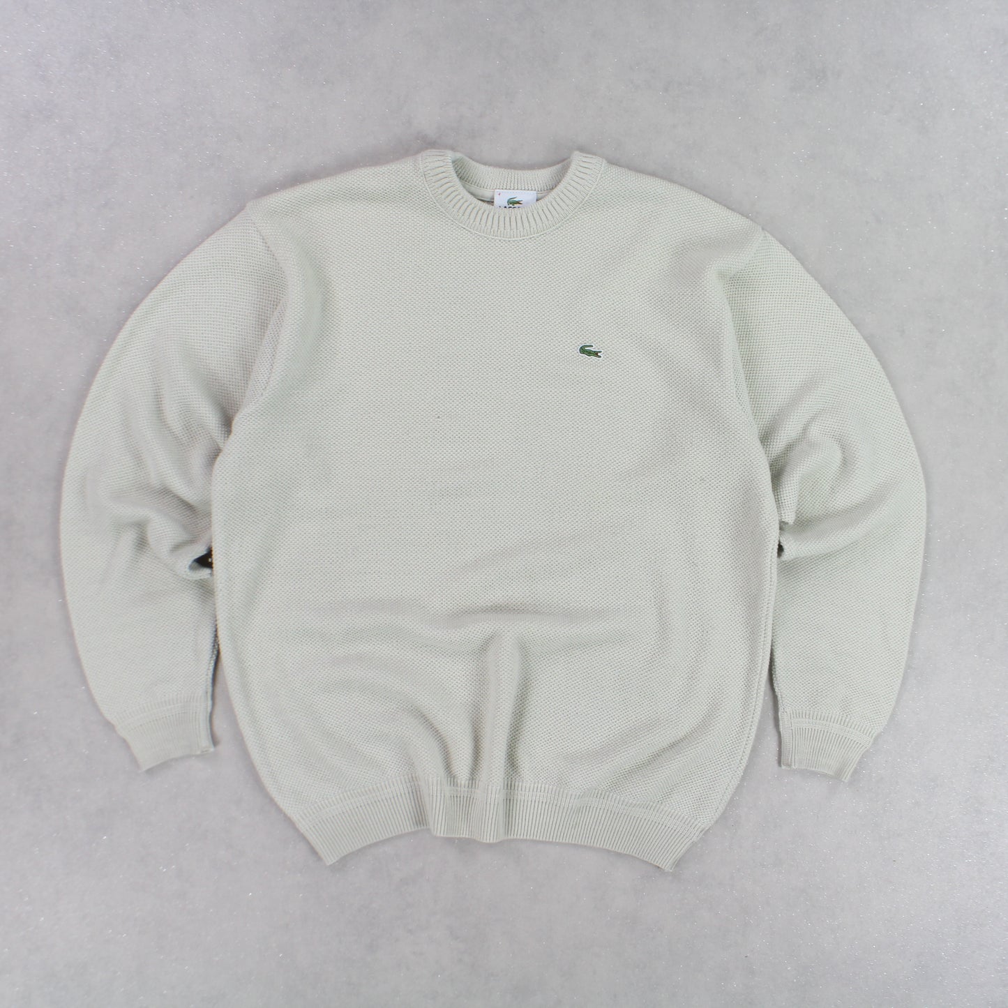 RARE 90s Lacoste Knitted Jumper Cream - (M)