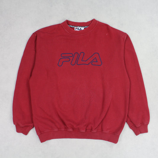 RARE Vintage 1990s Fila Sweatshirt Red - (M)