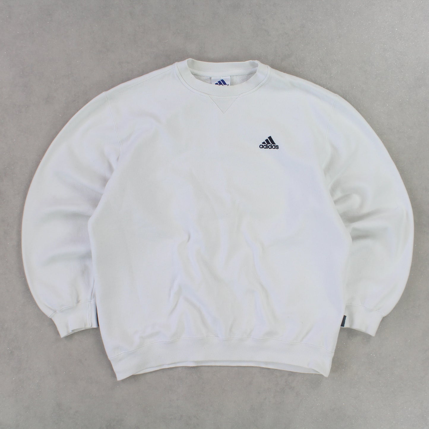 RARE 90s Adidas Sweatshirt White - (L)