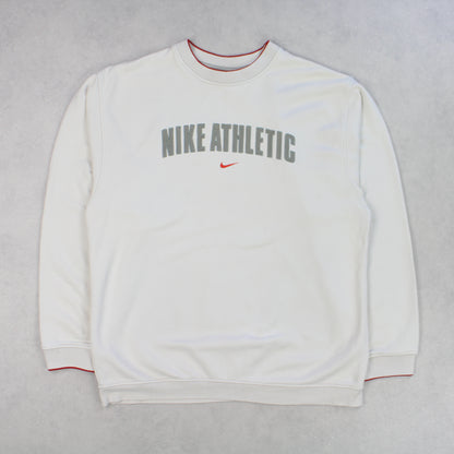 RARE Vintage 00s Nike Spell Out Sweatshirt Cream - (L)