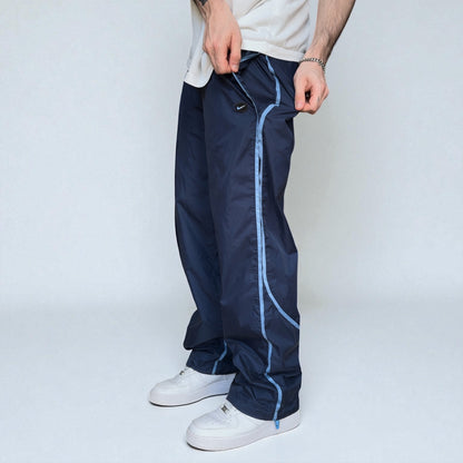 RARE 2000s Nike Hex Trackpants Navy - (M)