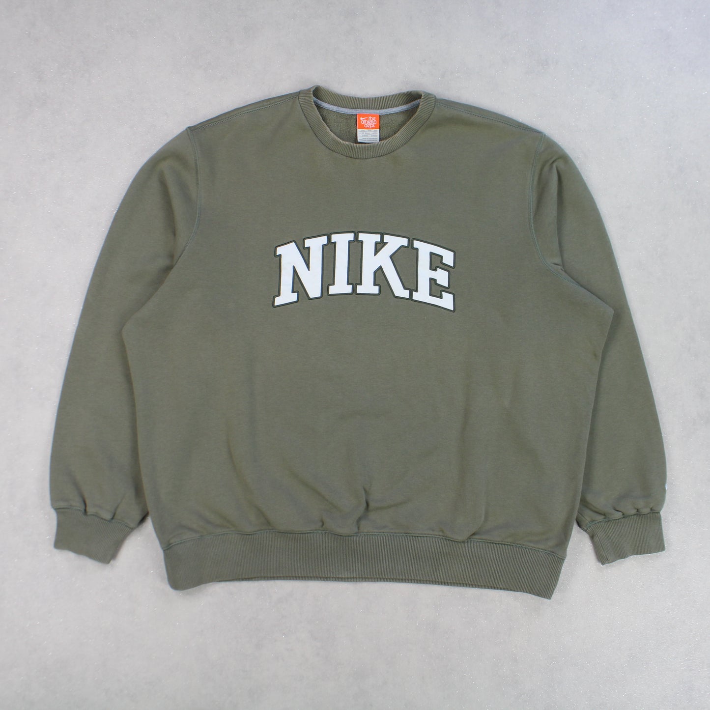 SUPER RARE Vintage 00s Nike Spell Out Sweatshirt Green - (XL)