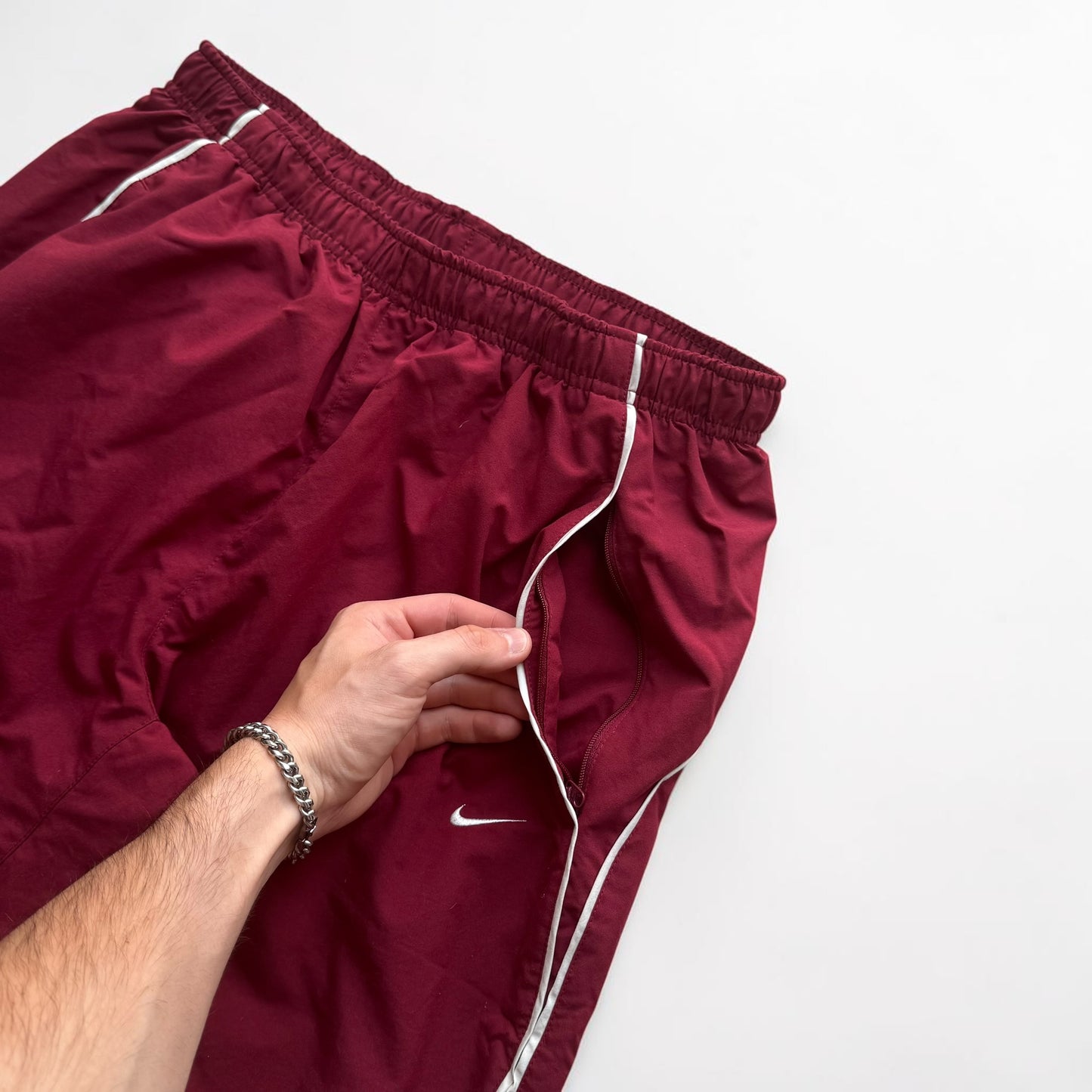 RARE 2000s Nike Trackpants Burgundy - (L)