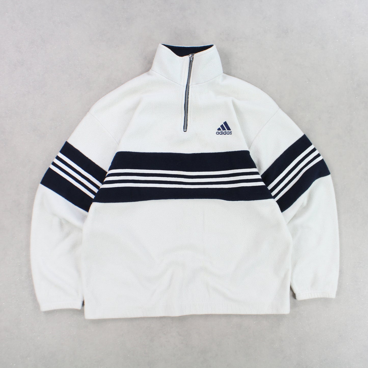 RARE 90s Adidas 1/4 Zip Fleece Cream - (L)