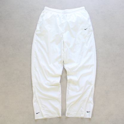 SUPER RARE 2000s Nike Trackpants White - (L)
