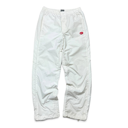VERY RARE 2000s Nike Hex Trackpants White *PREMIUM* - (S)