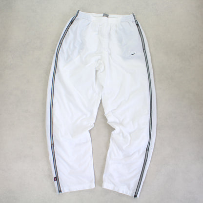 SUPER RARE 2000s Baggy Nike Trackpants White - (L)