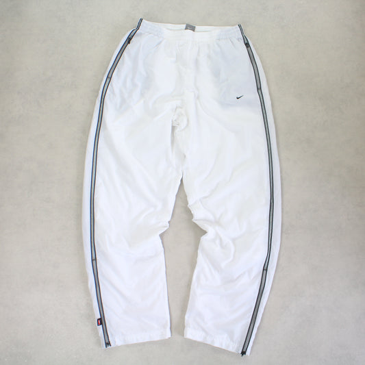 SUPER RARE 2000s Baggy Nike Trackpants White - (L)