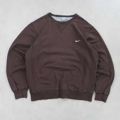 SUPER RARE 2000s Nike Sweatshirt Brown - (M)
