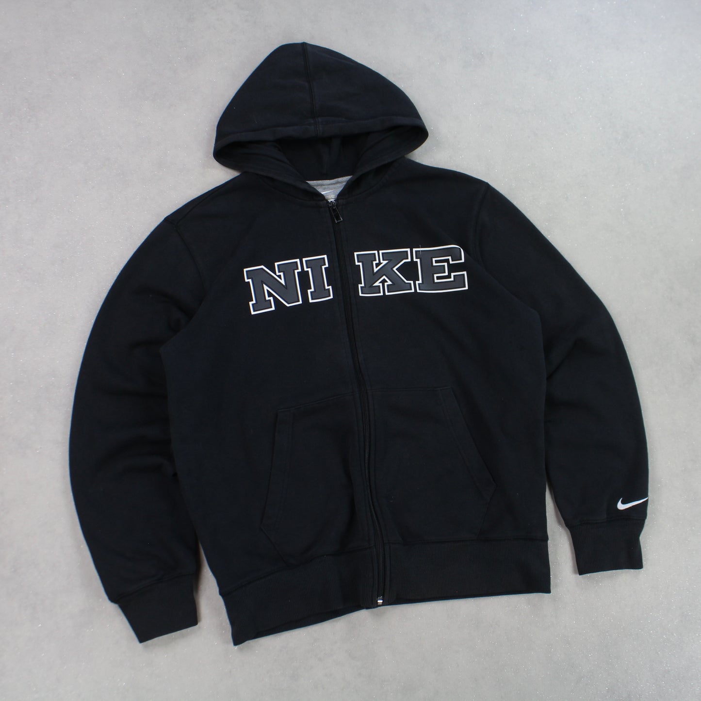 RARE 00s Nike Zip Up Hoodie Black - (M)