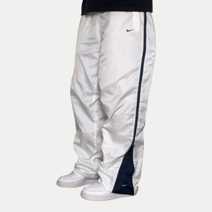 SUPER RARE 2000s Baggy Nike Trackpants White *PREMIUM* - (L)