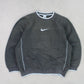 RARE Vintage 00s Nike Swoosh Sweatshirt Grey - (S)