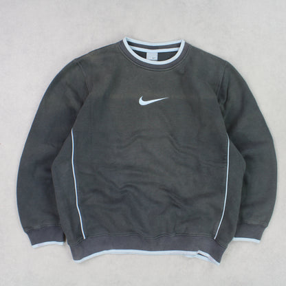 RARE Vintage 00s Nike Swoosh Sweatshirt Grey - (S)