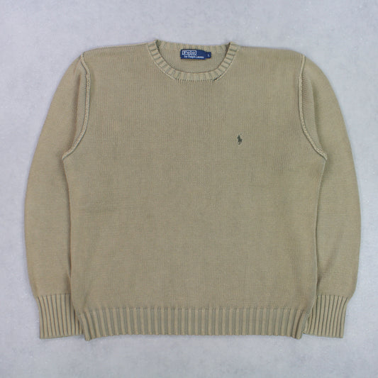 Vintage Ralph Lauren Knitted Jumper Brown - (L)