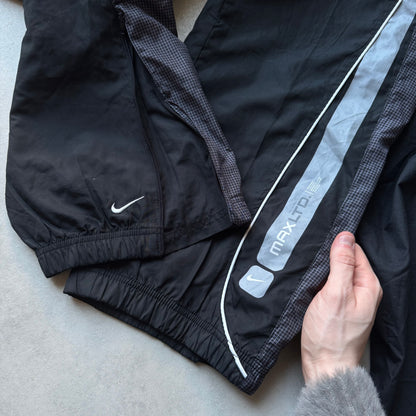 SUPER RARE 2000s Nike Air Max Trackpants Black - (L)
