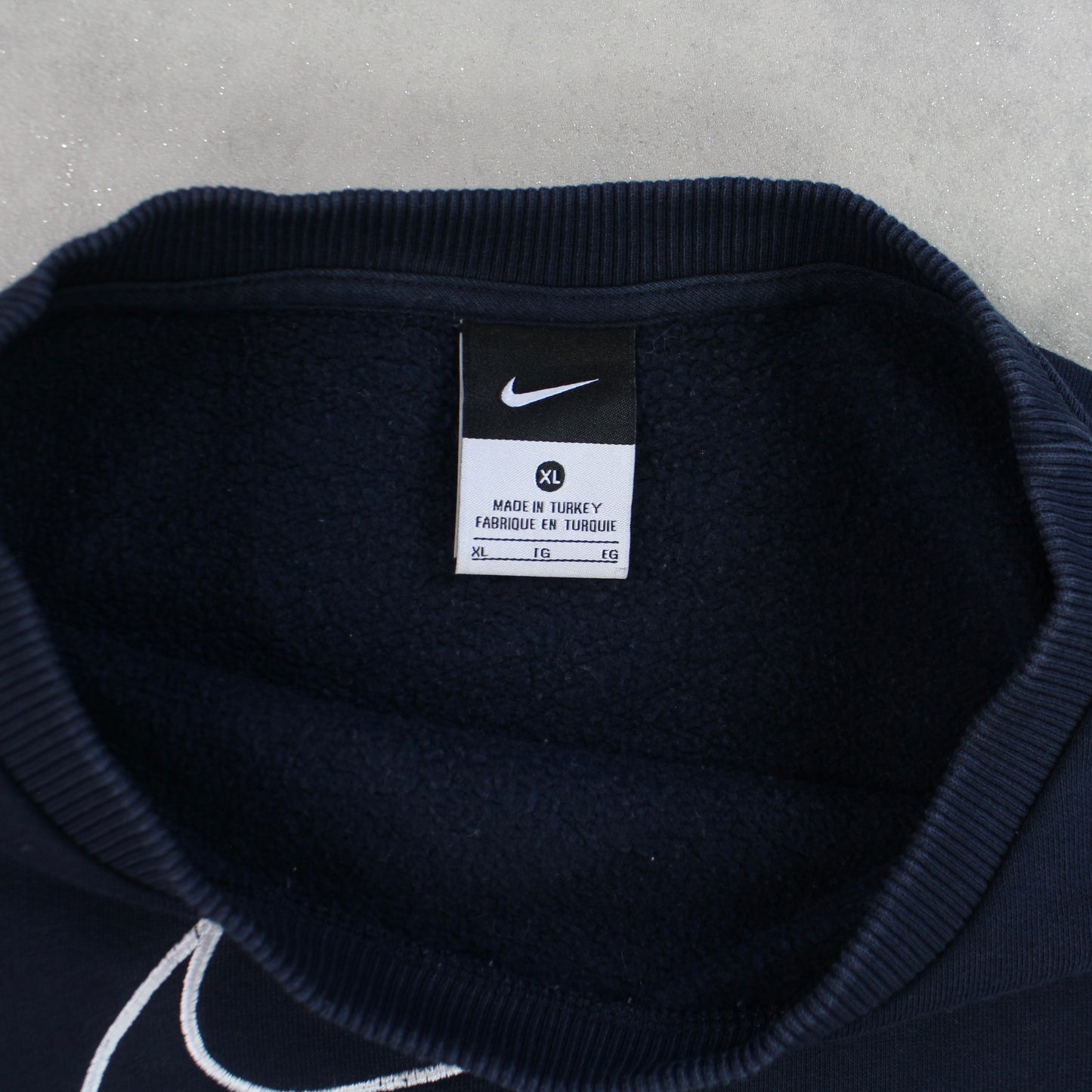 RARE 00s Nike Swoosh Sweatshirt Navy - (L)