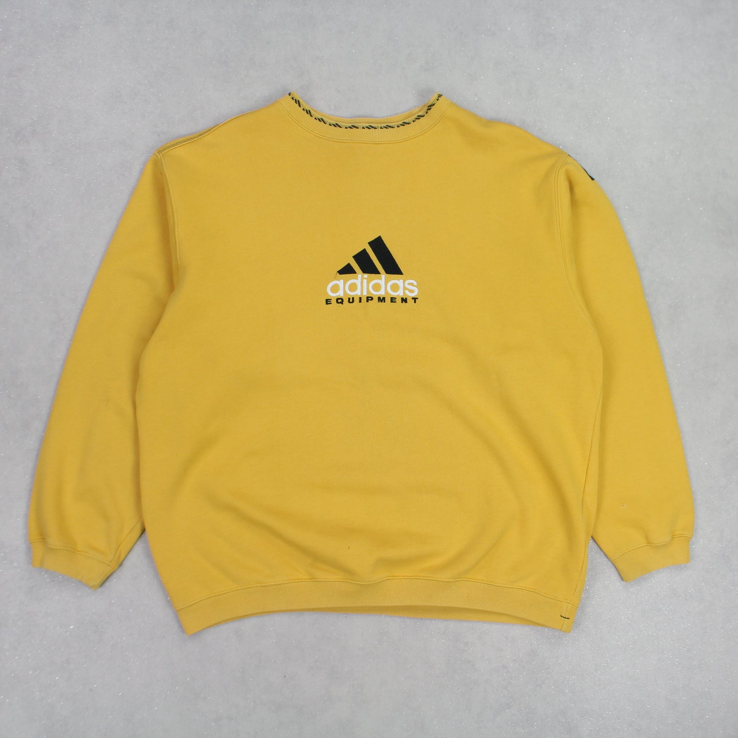 SUPER RARE Vintage 1990s Adidas EQT Sweatshirt Yellow - (M)