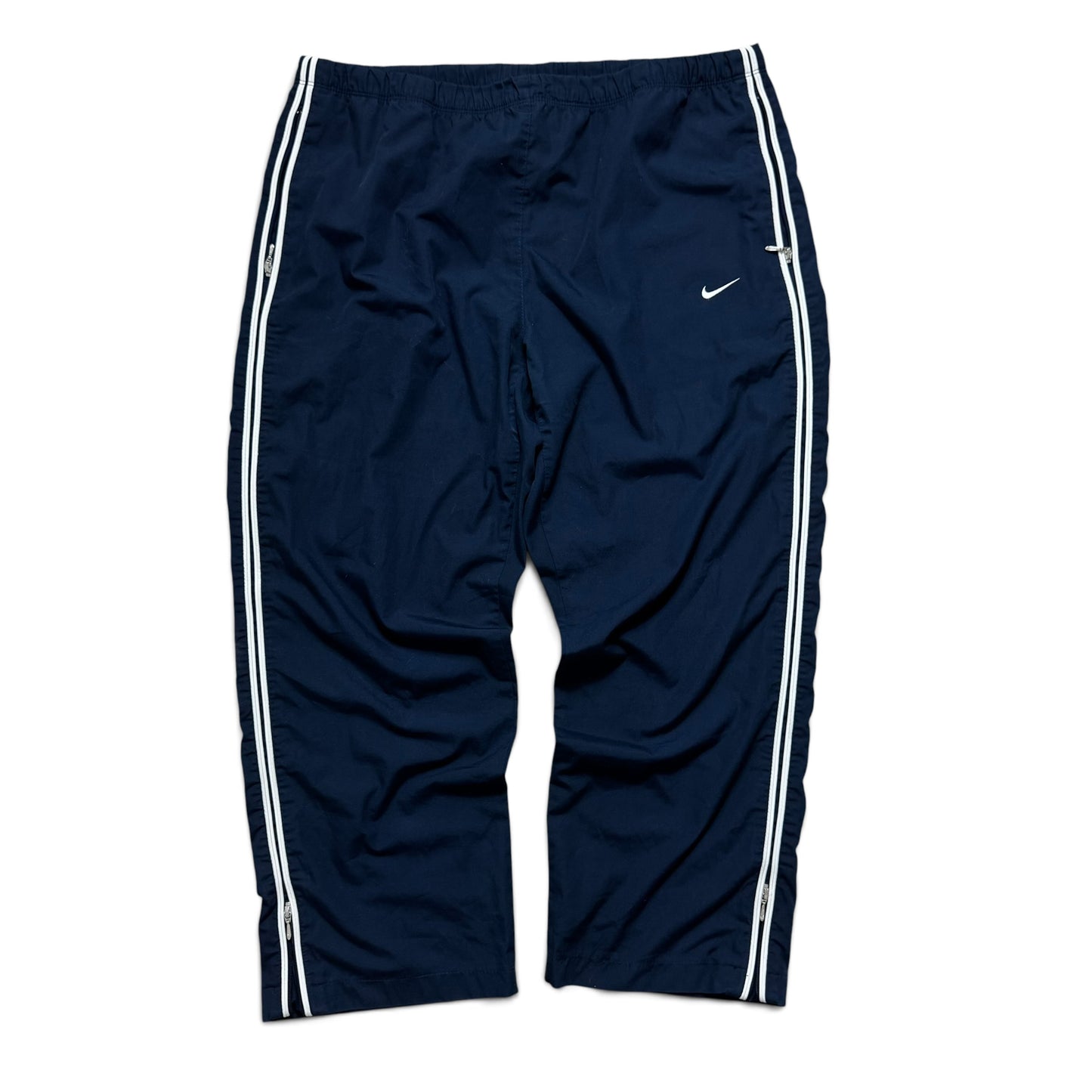 RARE 2000s Nike Short Leg Trackpants Navy - (L)