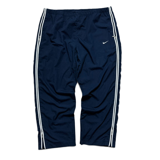 RARE 2000s Nike Short Leg Trackpants Navy - (L)