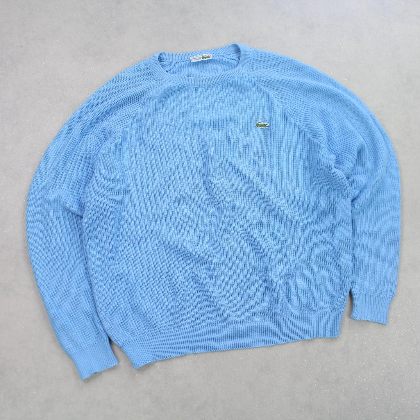 RARE 90s Lacoste Knitted Jumper Blue - (L)