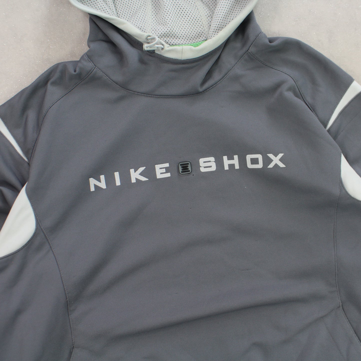 SUPER RARE Vintage 00s Nike Shox Spell Out Hoodie Grey - (XL)