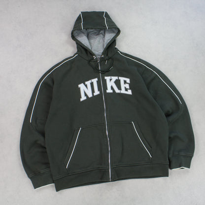 RARE 00s Nike Zip Up Hoodie Green - (L)