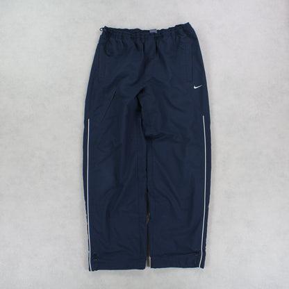 RARE 00s Nike Baggy Trackpants Navy - (L)