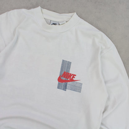 RARE 90s Nike Long Sleeve T-Shirt White - (S)