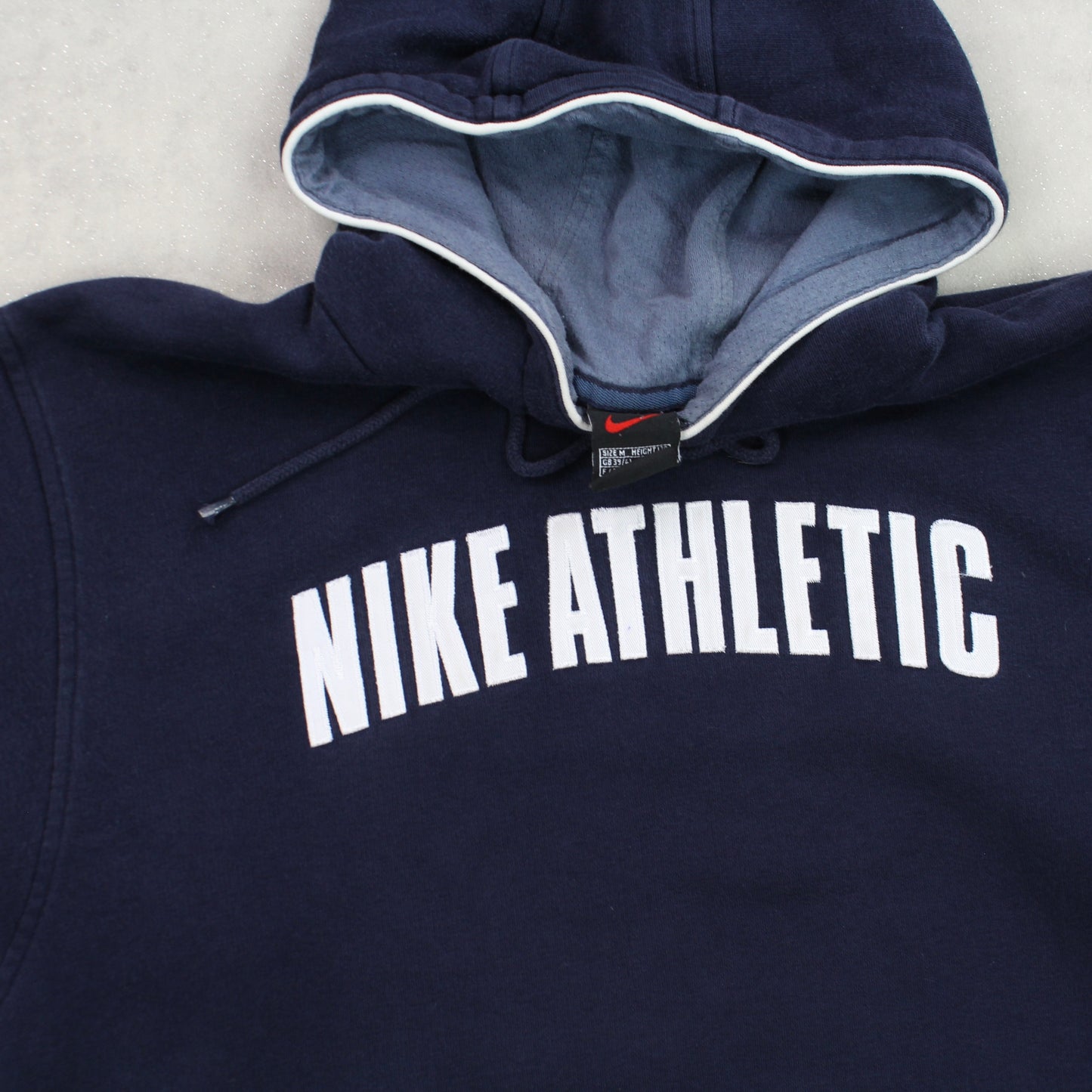 RARE Vintage 1990s Nike Spell Out Hoodie Navy - (S)