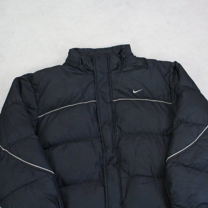 RARE Vintage 00s Nike Puffer Jacket Black - (XXL)