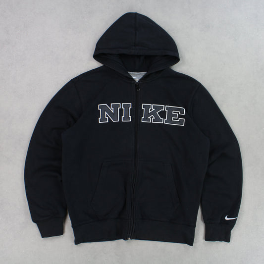 RARE 00s Nike Zip Up Hoodie Black - (M)