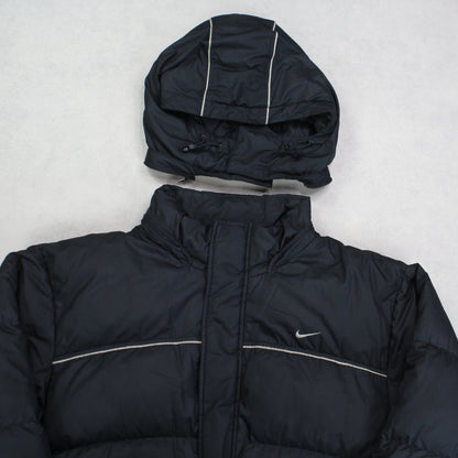 RARE Vintage 00s Nike Puffer Jacket Black - (XXL)