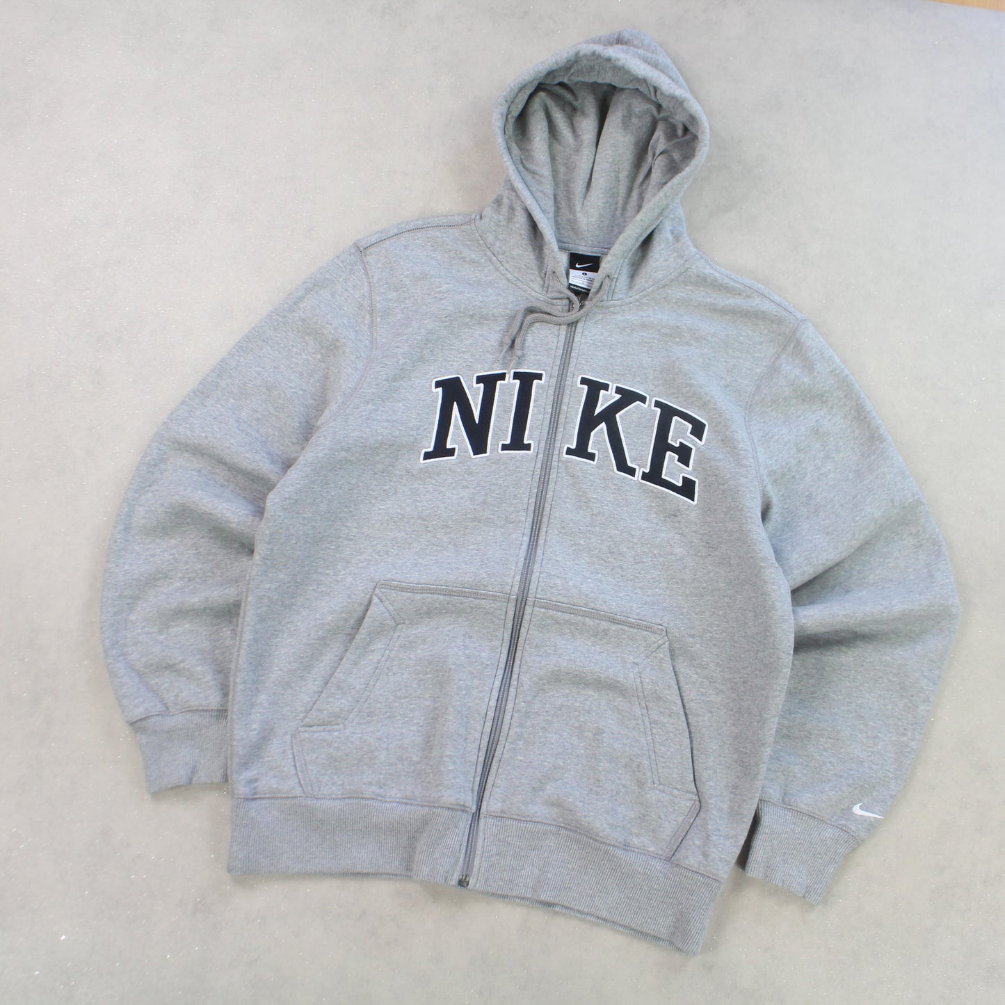 RARE 00s Nike Zip Up Hoodie Grey - (XL)