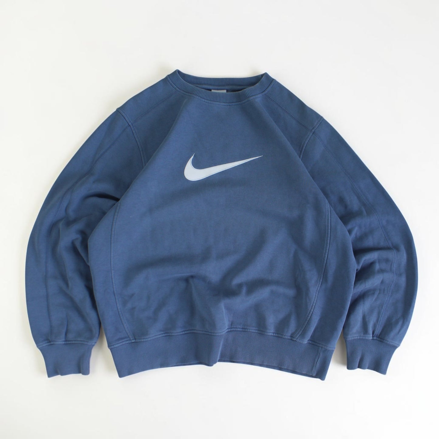RARE 2000s Nike Swoosh Sweatshirt Blue - (L)