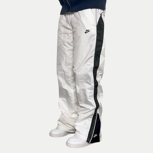 VERY RARE 2000s Nike Trackpants White *PREMIUM* - (L)