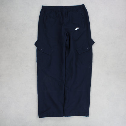 Vintage 00s Nike Cargo Trackpants Navy - (L)