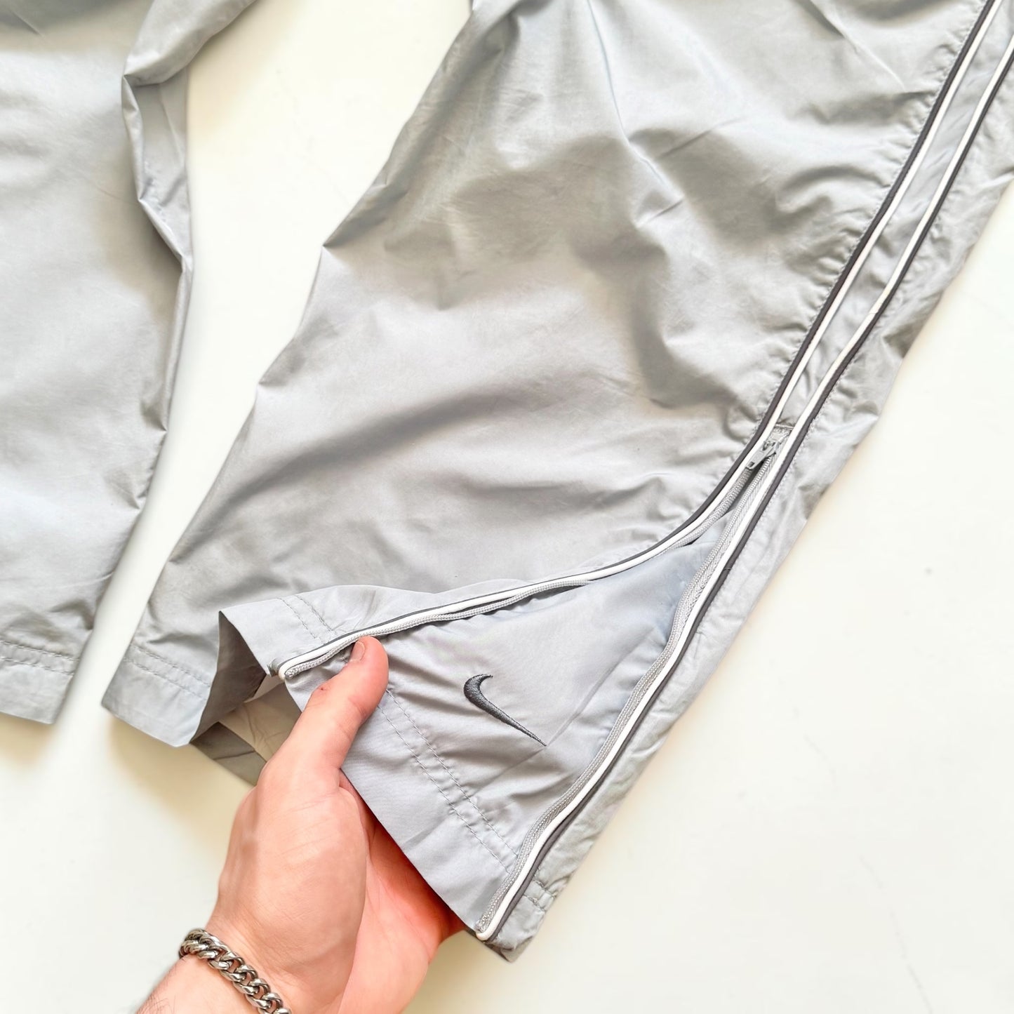 SUPER RARE 2000s Nike Trackpants Grey *PREMIUM* - (L)