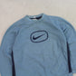 SUPER RARE 00s Nike Sweatshirt Blue - (M)